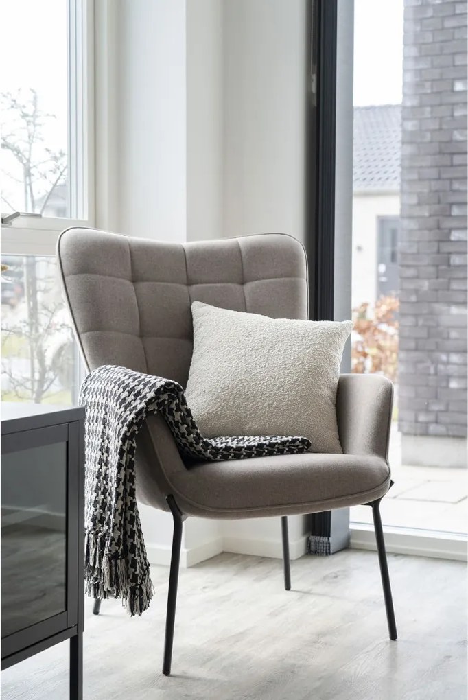 Fotoliu Glasgow, piatră, picioare negre