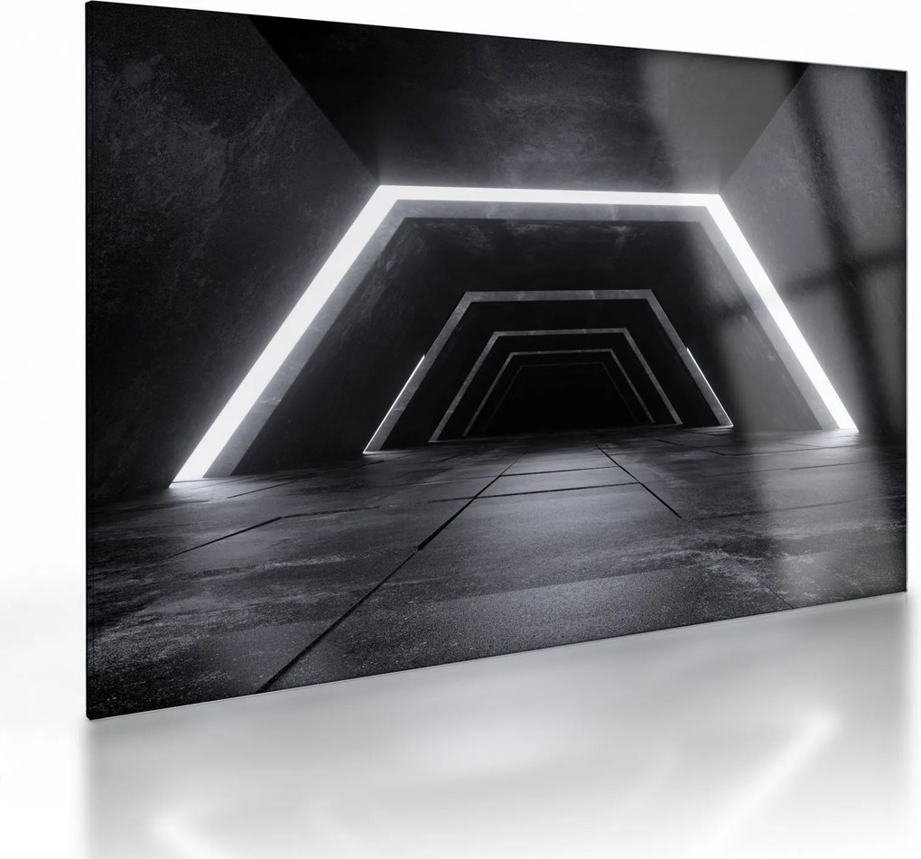 Tablou pe sticlă - Tunel futurist (70x50 cm)
