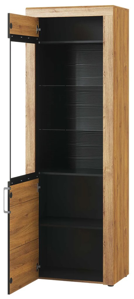 Vitrină Kogro 10 (stejar camargue + negru mat). 1068150