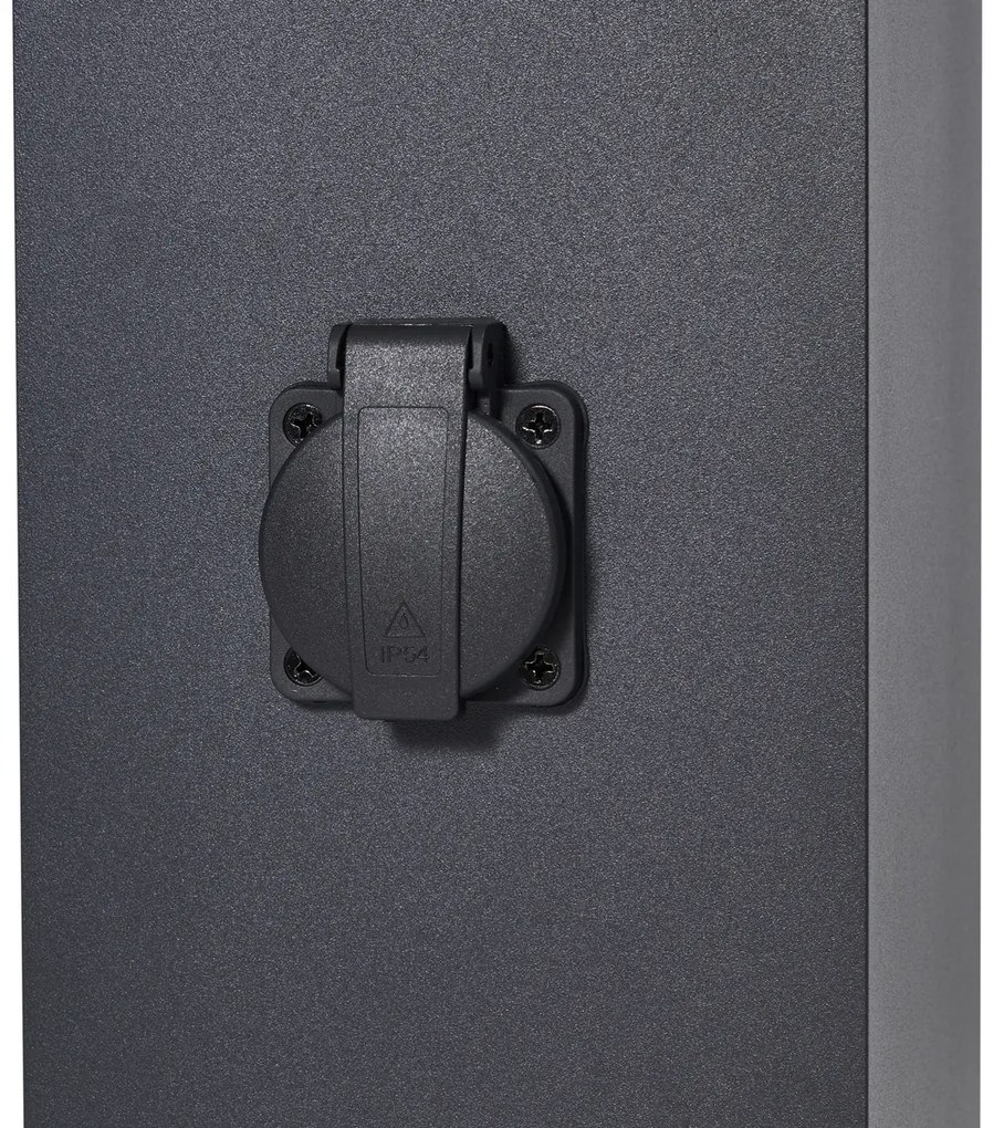 Lampă modernă de exterior neagră 80cm cu priză IP44 - Charlois