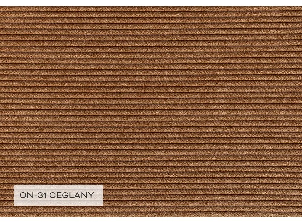 Colțar portocaliu/maro extensibil cu tapițerie din catifea reiată (cu colț pe partea stângă ) Lofty Lilly – Miuform