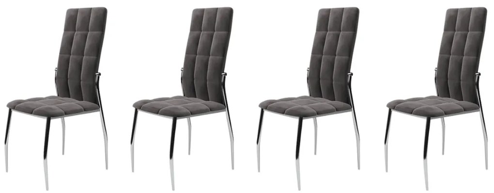 Set 4 scaune K416 velvet gri