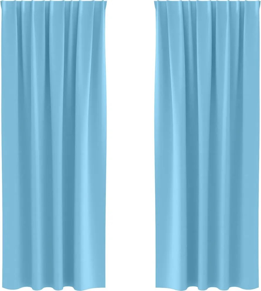 vidaXL Perdele Opaque cu Inel 2 pcs Albastru deschis 225 x 140 cm