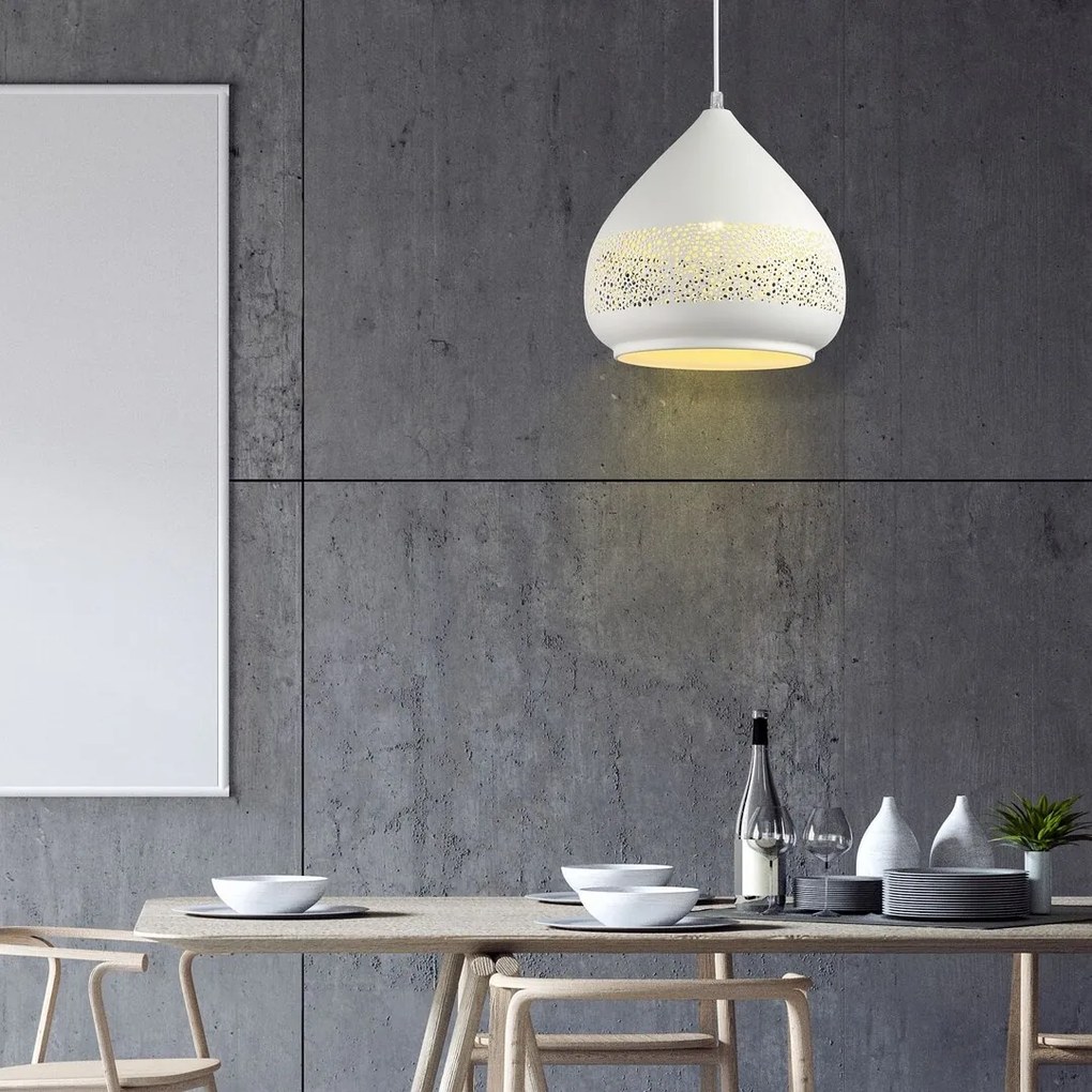 Pendul design industrial metalic alb KAIA 2279 RX