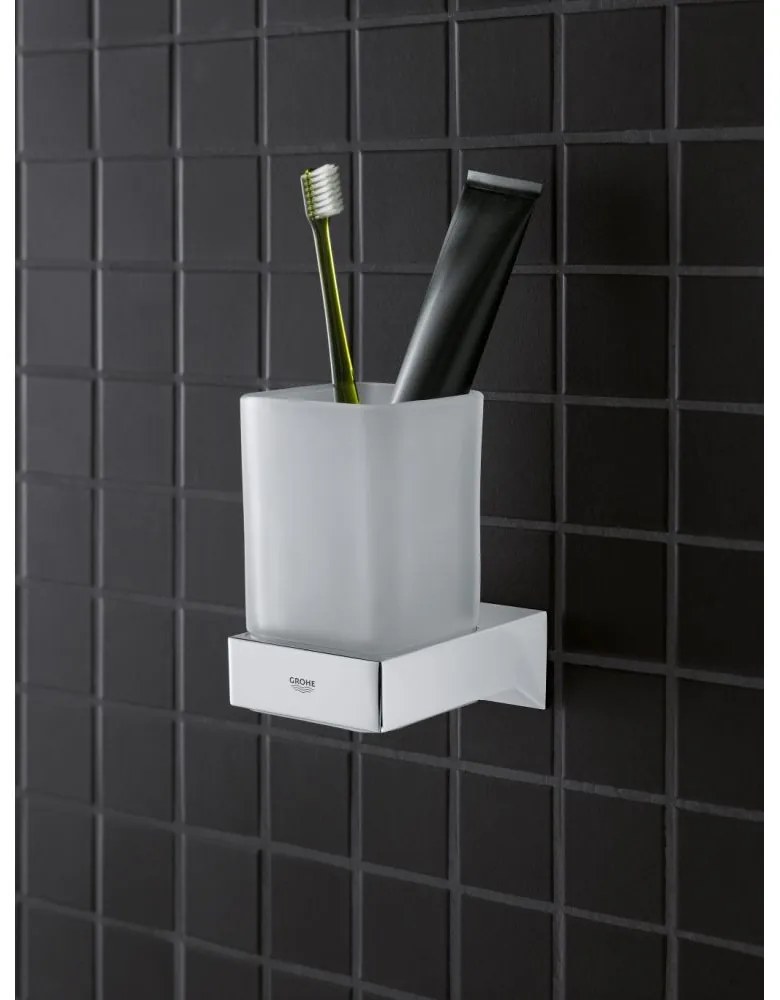 Suport pentru pahar sau dozator sapun Grohe Selection Cube, crom