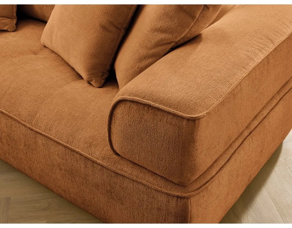 Canapea galben-muștar cu tapițerie din chenille 237 cm Whesley – Bobochic Paris