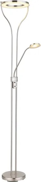 Globo 59038ND - Lampă LED de podea cu funcție de dimare EBRO 20W/230V + 4W, crom mat
