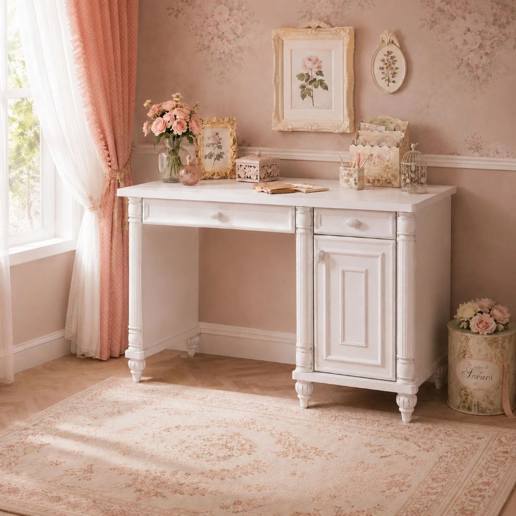 Birou Romantic pentru Copii E i Tineret ,   Eleganta E i Functionalitate, 117x62x75 cm