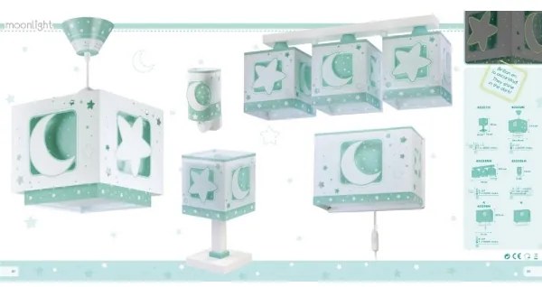 Dalber D-63233NH - Plafonieră copii MOONLIGHT 3xE27/60W/230V