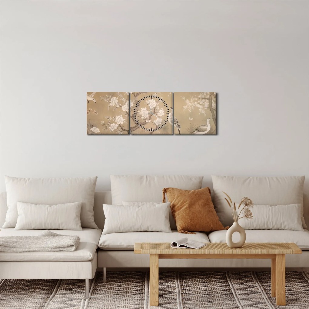 Tablou - Desen animat peisaj japonez (cu ceas) (90x30 cm)