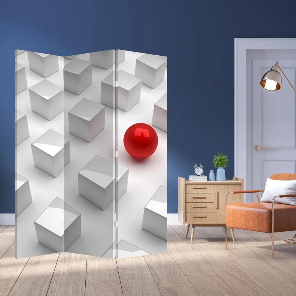 Paravan - Abstracție - cub - bilă (126x170 cm)