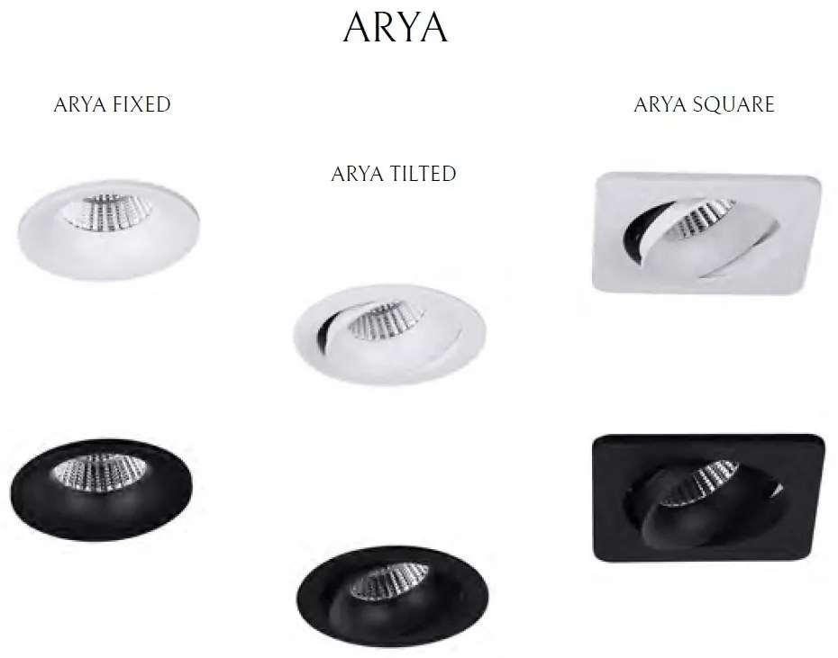 Spot directionabil, incastrabil tavan fals, LED dimabil, ARYA TILTED negru H0099 MX