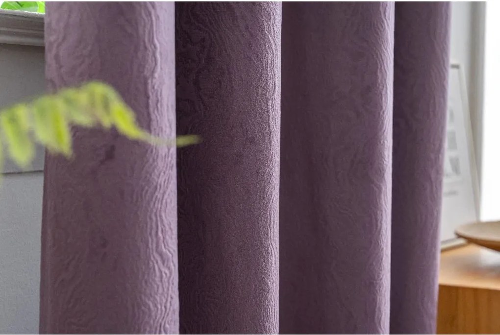 Draperie opaca DUNES VELVET 140x250 cm, mov Agatat: Inele metalice