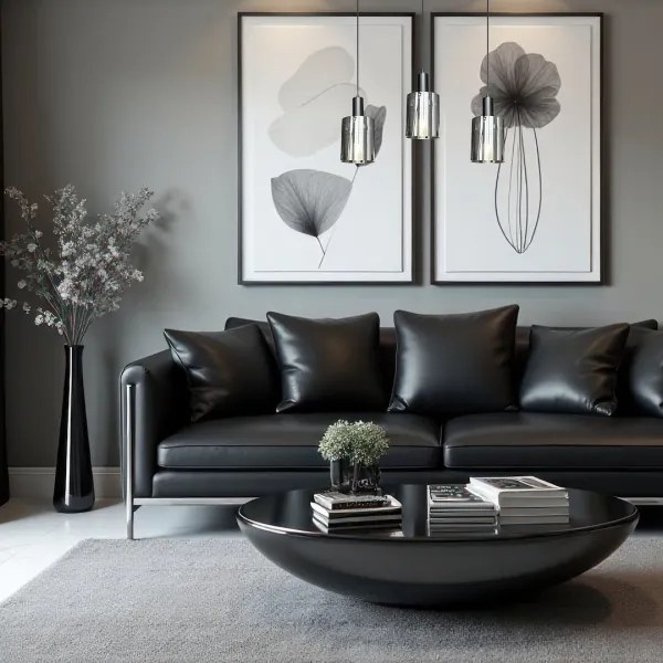 Lustră pe cablu ARCADIA 3xE27/60W/230V negru/fumuriu