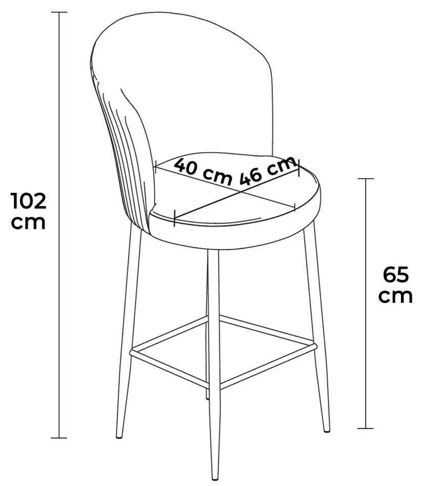 Set de scaune de bar Alte Grey și Chrome, 4 bucăți