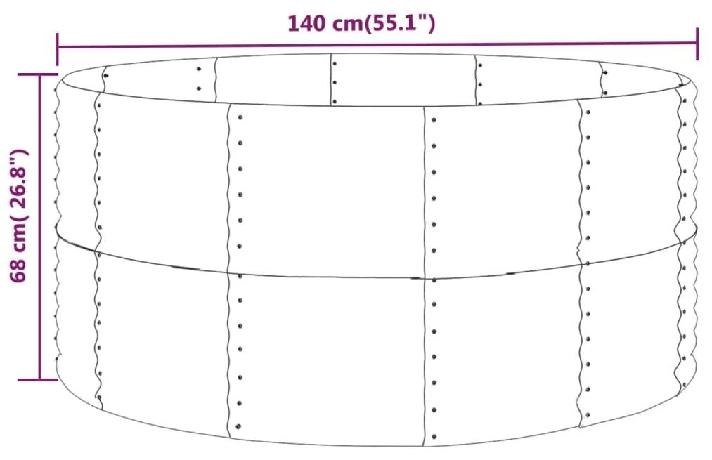 Jardiniera de gradina, antracit, 140x140x68 cm, otel Antracit, 140 x 140 x 68 cm, 1