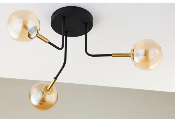 Lustră pe tijă Jupiter 2037 BURANO 3xG9/10W/230V negru/auriu/bej