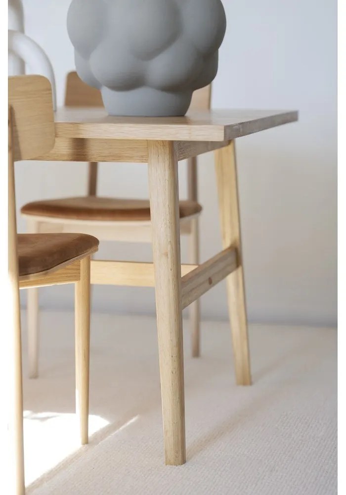 Masă de dining natural cu aspect de lemn de stejar 100x220 cm Plainfield – Rowico