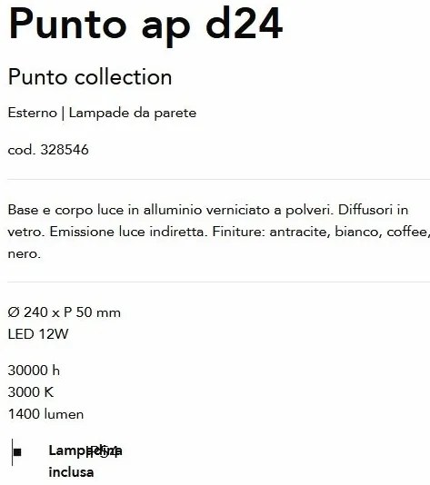 Aplica LED iluminat exterior ambiental Punto ap d24 neagra