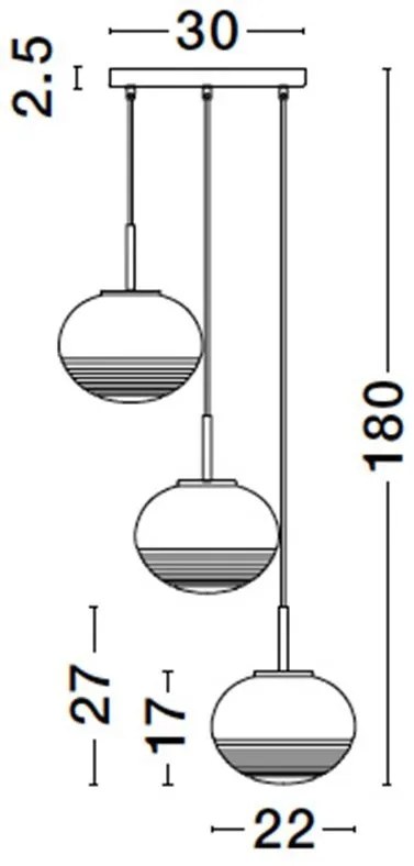 Lustra cu 3 pendule design modern MAEVE