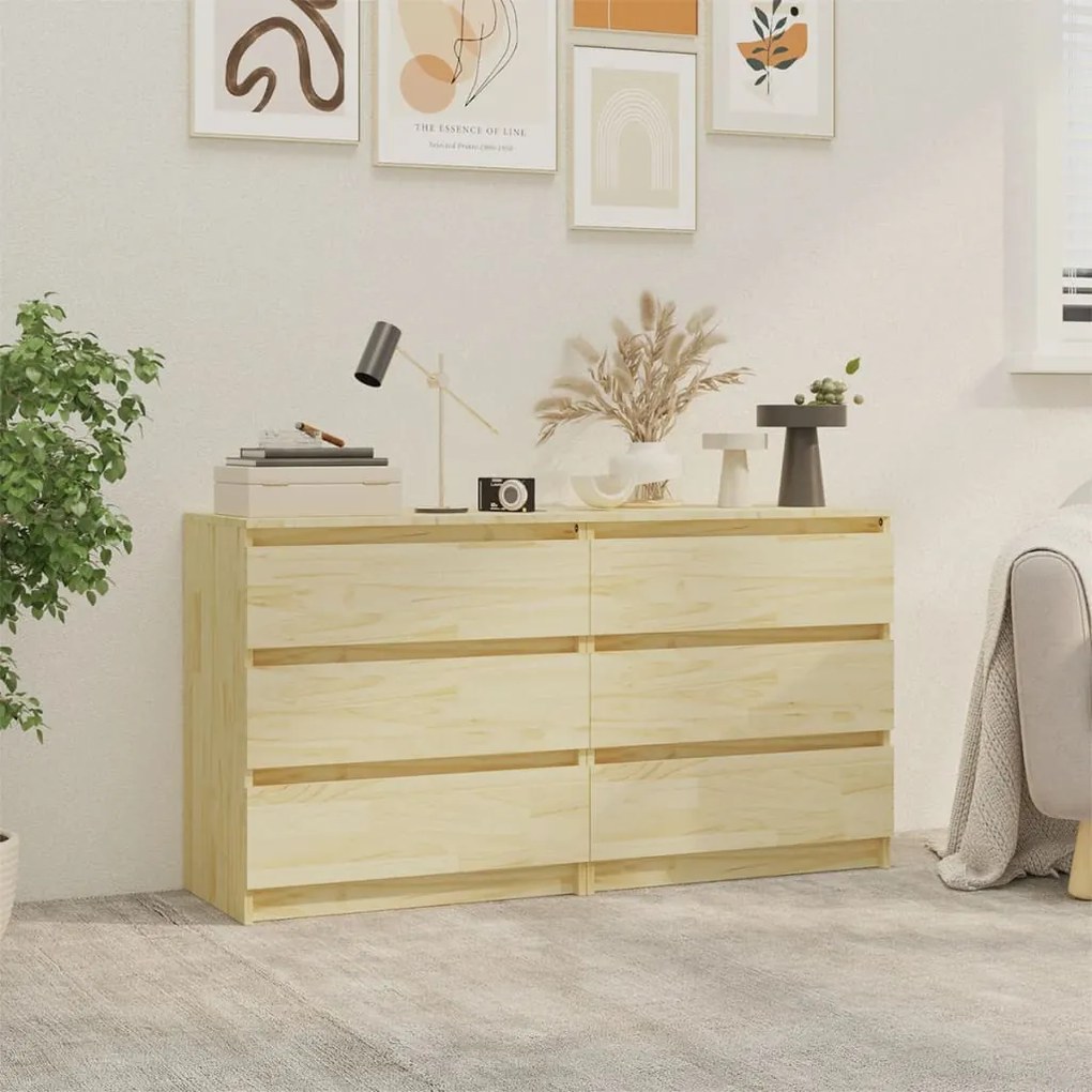 3093547 vidaXL Noptiere, 2 buc., 60x36x64 cm, lemn masiv de pin