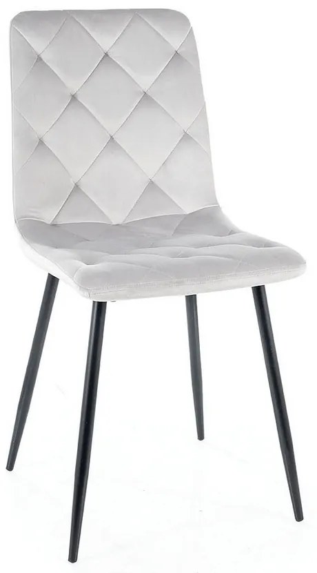 Scaun de bucaterie Jerry Velvet, gri deschis