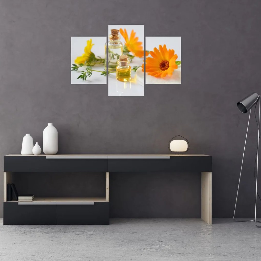 Tablou cu flori portocalii (90x60 cm)
