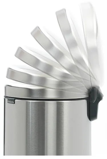 Cos de gunoi cu pedala Brabantia NewIcon 649061, 30 L, Inchidere usoara, Baza antiderapanta, Rezistent la amprente, Inox Mat