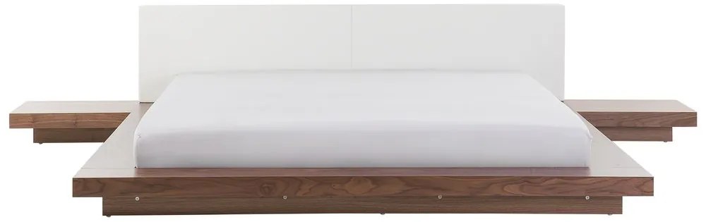 Pat matrimonial 180 cm ZEPHYRE (cu somieră) (maro). 1007566
