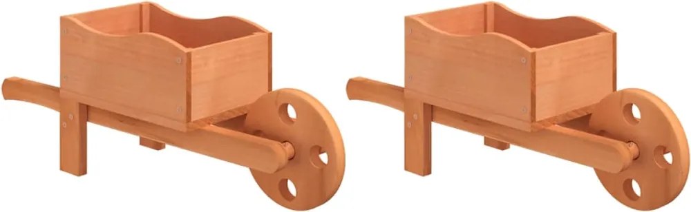 vidaXL Jardiniere tip roabă, 2 buc., 47x15x19 cm, lemn masiv de brad