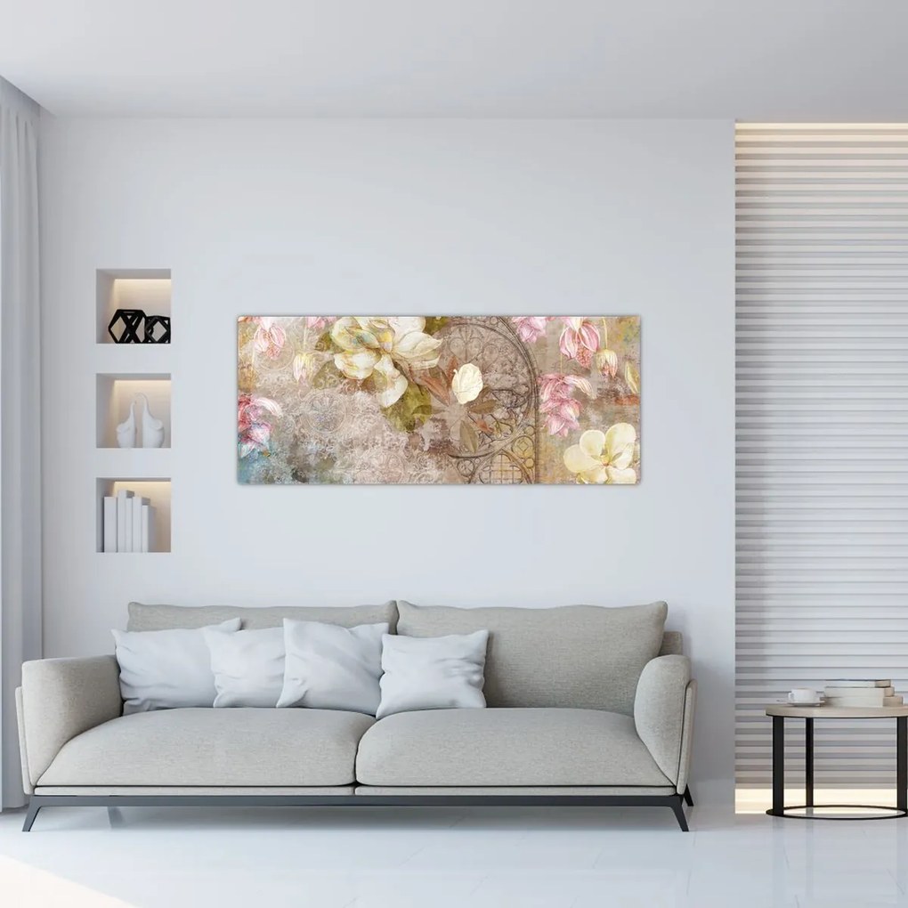 Tablou - Ornament de flori (120x50 cm)