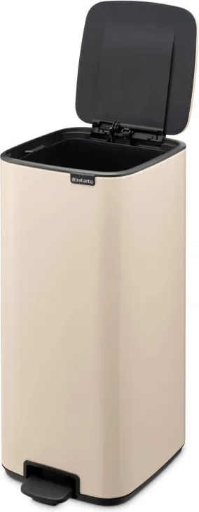 Cos de gunoi Brabantia Bo Pedal 1010124, 30 L, Inchidere usoara, Baza antiderapanta, Bej