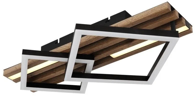 Plafoniera LED riflaj MDF cu efect de lemn OBRIEN
