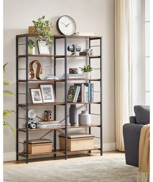 Bibliotecă NAVARO maro/negru