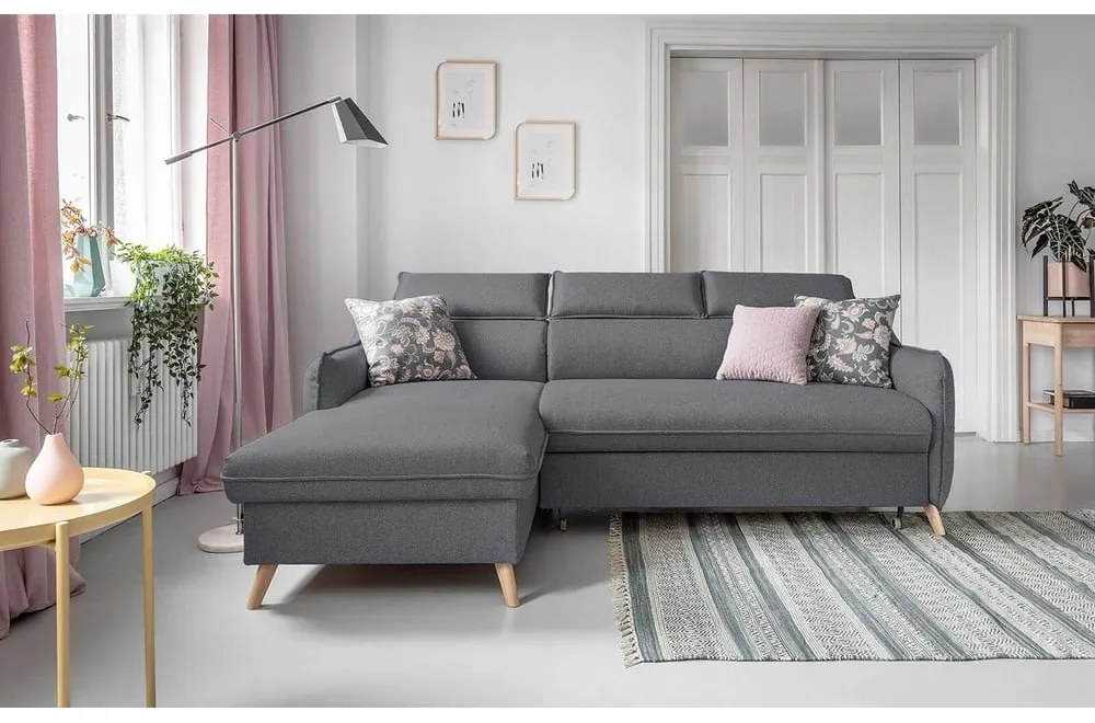 Colțar gri închis extensibil (cu colț pe partea stângă ) Sweet Harmony – Miuform