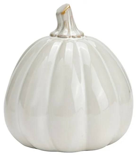 Decor dovleac din portelan PUMPKIN WHITE 12x13 cm alb