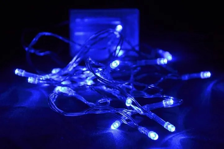 Lanț cu LED-uri de Crăciun - 1,35 m, 10 LED-uri, albastru