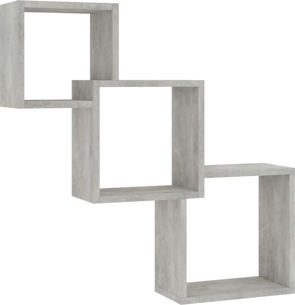 vidaXL Rafturi de perete, cub, gri beton, 68x15x68 cm, lemn prelucrat