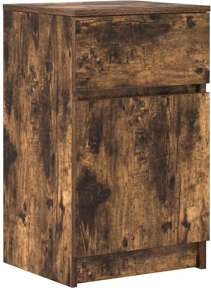 vidaXL Noptieră, stejar fumuriu, 39x35x65 cm, lemn compozit