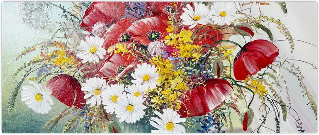 Tablou - Vază cu flori sălbatice (120x50 cm)
