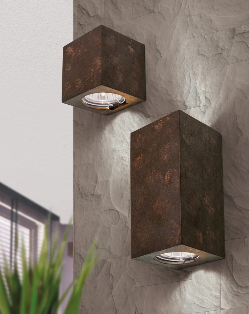Aplica LED de perete design ambiental Cube 2 antique rustic