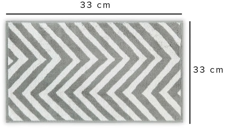 Prosop alb-gri din bumbac 33x33 cm Chevron – Foutastic