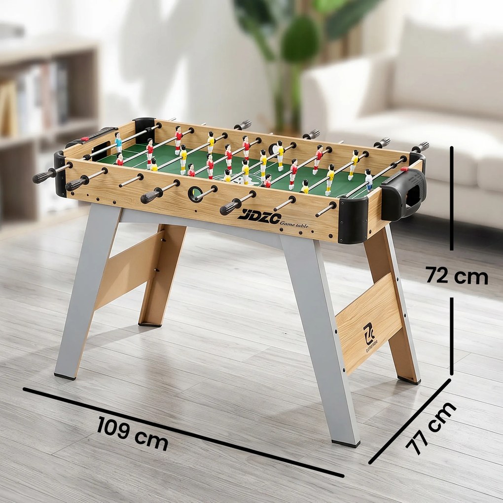 SPORTNOW Fotbal de Masă, 89 cm, Set Joc, Marcatori Manuali, Stejar Galben | Aosom Romania
