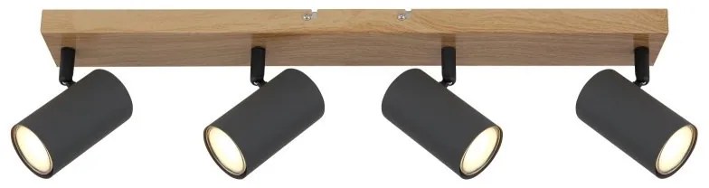 Plafoniera cu 4 spoturi directionabile design modern ROBBY gri grafit