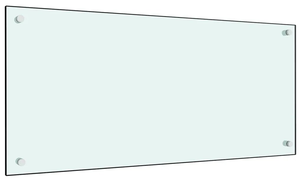 vidaXL Panou antistropi de bucătărie, alb, 90x40 cm, sticlă securizată