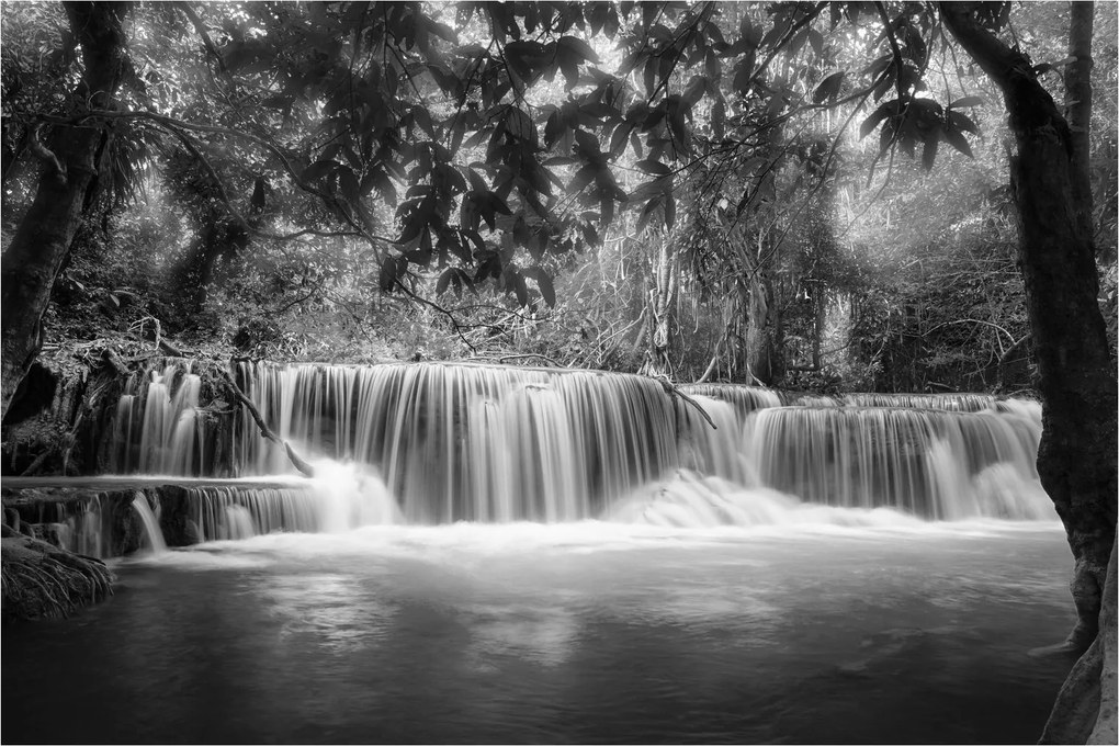 Tablou - Cascada alb-negru și alb (90x60 cm)