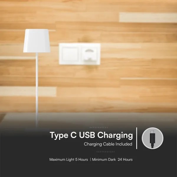 Lampă solară LED de masă, magnetică, 5W, 5V, 3000-6000K, 3600 mAh, IP65, albă