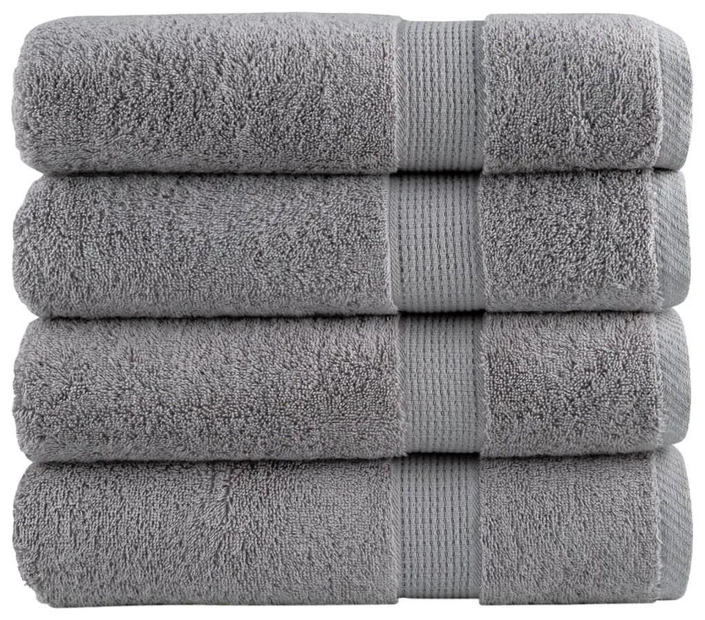 vidaXL Prosoape de mâini premium SOLUND 4 buc gri 50x100cm 600gsm