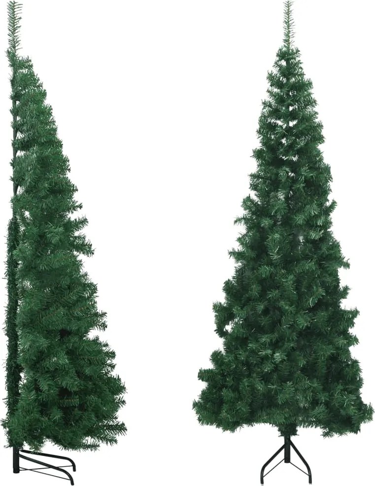 vidaXL Brad de Crăciun artificial de colț, verde, 240 cm, PVC