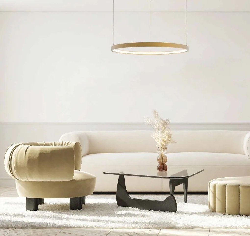Lustra LED dimabila design modern Cirrcle D-60cm auriu